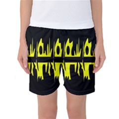 Yellow Abstract Pattern Women s Basketball Shorts by Valentinaart