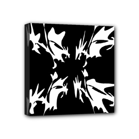 Black And White Pattern Mini Canvas 4  X 4  by Valentinaart