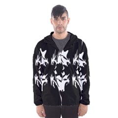 Black And White Pattern Hooded Wind Breaker (men) by Valentinaart