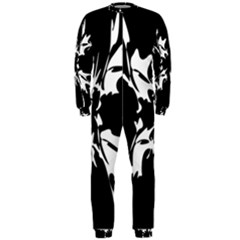 Black And White Pattern Onepiece Jumpsuit (men)  by Valentinaart