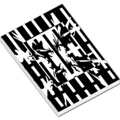 Black And White Abstraction Large Memo Pads by Valentinaart