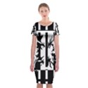 Black and white abstraction Classic Short Sleeve Midi Dress View1