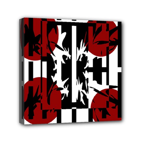 Red, Black And White Elegant Design Mini Canvas 6  X 6  by Valentinaart