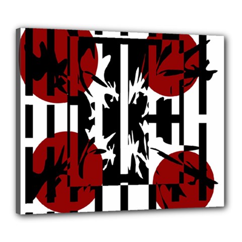 Red, Black And White Elegant Design Canvas 24  X 20  by Valentinaart