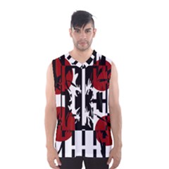 Red, Black And White Elegant Design Men s Basketball Tank Top by Valentinaart