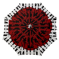 Red, Black And White Decorative Design Straight Umbrellas by Valentinaart