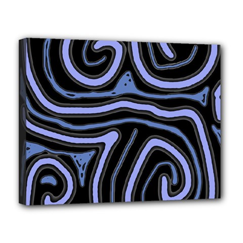 Blue abstract design Canvas 14  x 11 