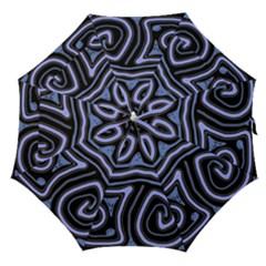 Blue abstract design Straight Umbrellas