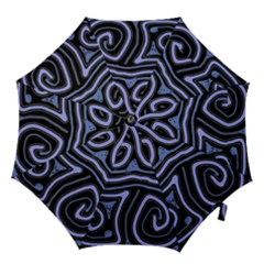 Blue abstract design Hook Handle Umbrellas (Medium)