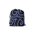 Blue abstract design Drawstring Pouches (Small)  View2