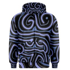 Blue abstract design Men s Zipper Hoodie