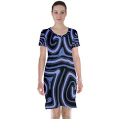 Blue abstract design Short Sleeve Nightdress