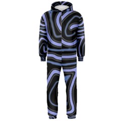 Blue abstract design Hooded Jumpsuit (Men) 