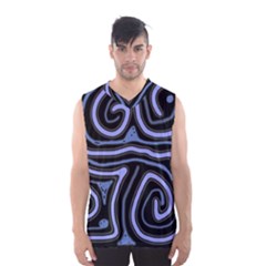 Blue abstract design Men s Basketball Tank Top