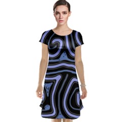 Blue abstract design Cap Sleeve Nightdress