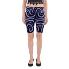 Blue abstract design Yoga Cropped Leggings