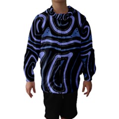 Blue abstract design Hooded Wind Breaker (Kids)