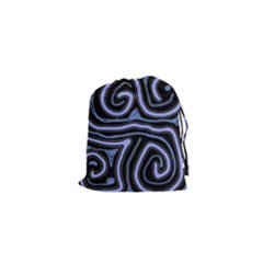 Blue abstract design Drawstring Pouches (XS) 