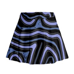 Blue abstract design Mini Flare Skirt