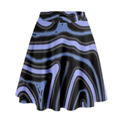 Blue abstract design High Waist Skirt