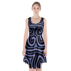 Blue abstract design Racerback Midi Dress