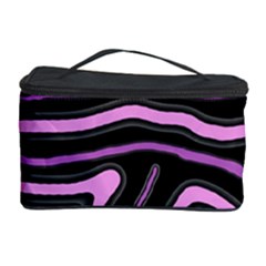 Purple Neon Lines Cosmetic Storage Case by Valentinaart