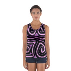 Purple Neon Lines Women s Sport Tank Top  by Valentinaart