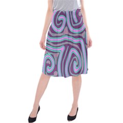 Purple Lines Midi Beach Skirt by Valentinaart