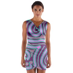 Purple Lines Wrap Front Bodycon Dress by Valentinaart