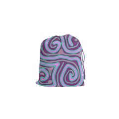 Purple Lines Drawstring Pouches (xs)  by Valentinaart