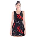 Black and red artistic abstraction Scoop Neck Skater Dress View1