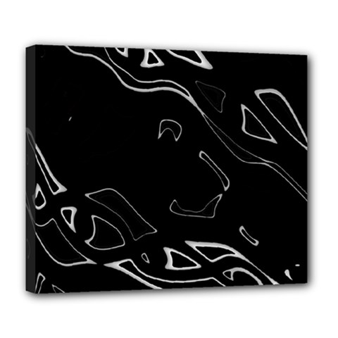 Black And White Deluxe Canvas 24  X 20   by Valentinaart