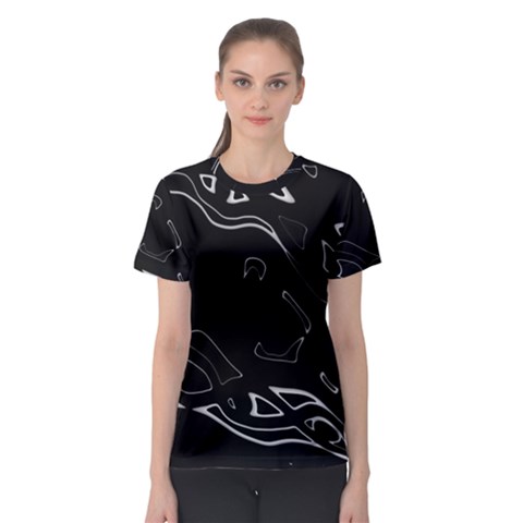 Black And White Women s Sport Mesh Tee by Valentinaart