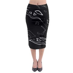 Black And White Midi Pencil Skirt by Valentinaart