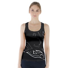 Black And White Racer Back Sports Top by Valentinaart