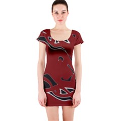 Decorative Abstract Art Short Sleeve Bodycon Dress by Valentinaart