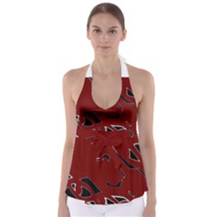 Decorative Abstract Art Babydoll Tankini Top by Valentinaart