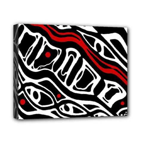 Red, Black And White Abstract Art Canvas 10  X 8  by Valentinaart