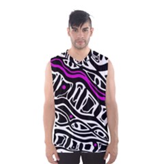 Purple, Black And White Abstract Art Men s Basketball Tank Top by Valentinaart