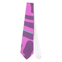 Purple And Green Abstract Art Neckties (one Side)  by Valentinaart