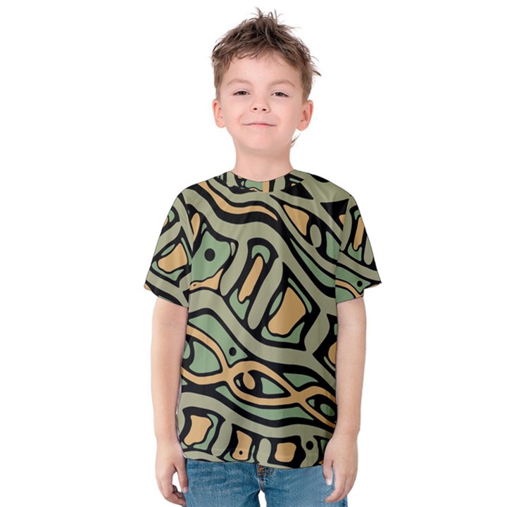 Green abstract art Kid s Cotton Tee