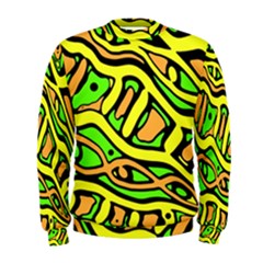 Yellow, Green And Oragne Abstract Art Men s Sweatshirt by Valentinaart