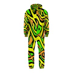 Yellow, Green And Oragne Abstract Art Hooded Jumpsuit (kids) by Valentinaart