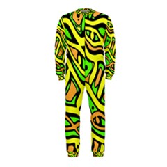 Yellow, Green And Oragne Abstract Art Onepiece Jumpsuit (kids) by Valentinaart