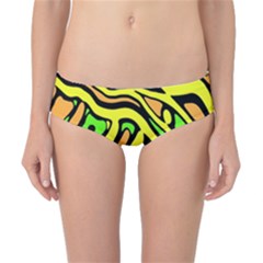 Yellow, Green And Oragne Abstract Art Classic Bikini Bottoms by Valentinaart