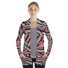 Decorative Abstract Art Women s Open Front Pockets Cardigan(p194) by Valentinaart