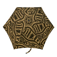 Brown Abstract Art Mini Folding Umbrellas