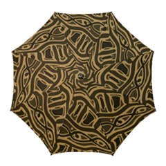 Brown Abstract Art Golf Umbrellas