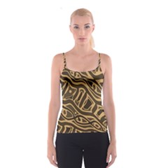 Brown Abstract Art Spaghetti Strap Top