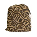 Brown abstract art Drawstring Pouches (XXL) View1